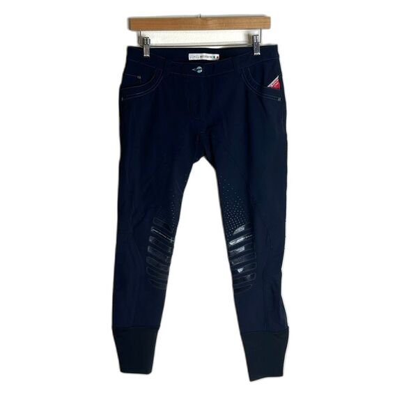 Animo Donna women’s navy blue equestrian riding breeches IT40 bedazzle size 30 - Picture 1 of 14